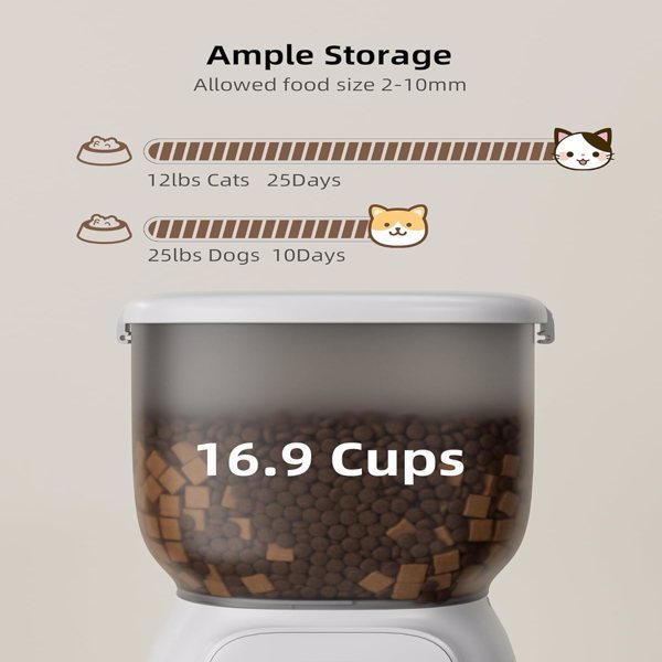 Dispensador automático de comida para gatos